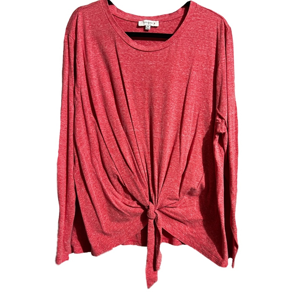 Women’s Umgee Tie Front Ling Sleeve Tee Shirt Size 2X